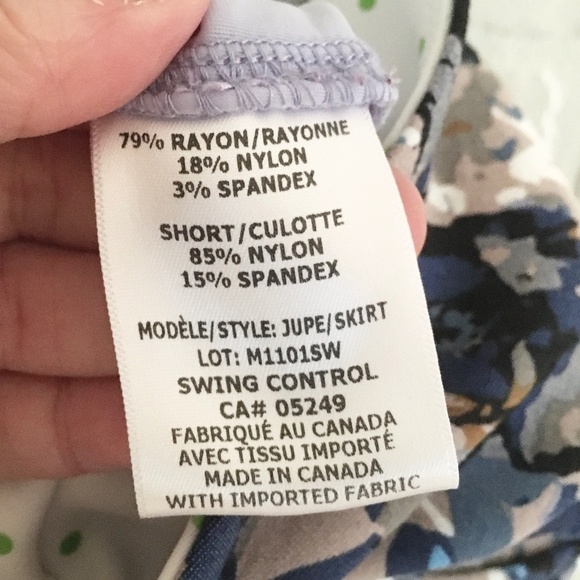 Swing Control Skort Skirt Golf Tennis Pockets Abstract Floral leaves print Sz 12 - Picture 8 of 9